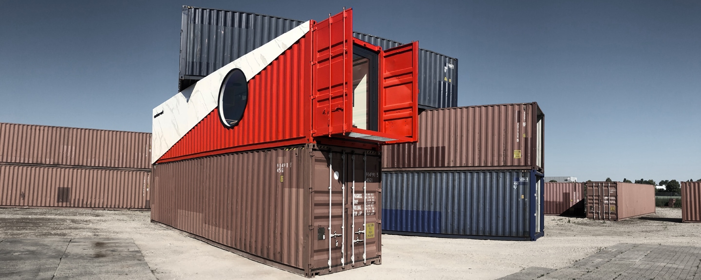 Containerwerk Produktmodul mit rotem Container