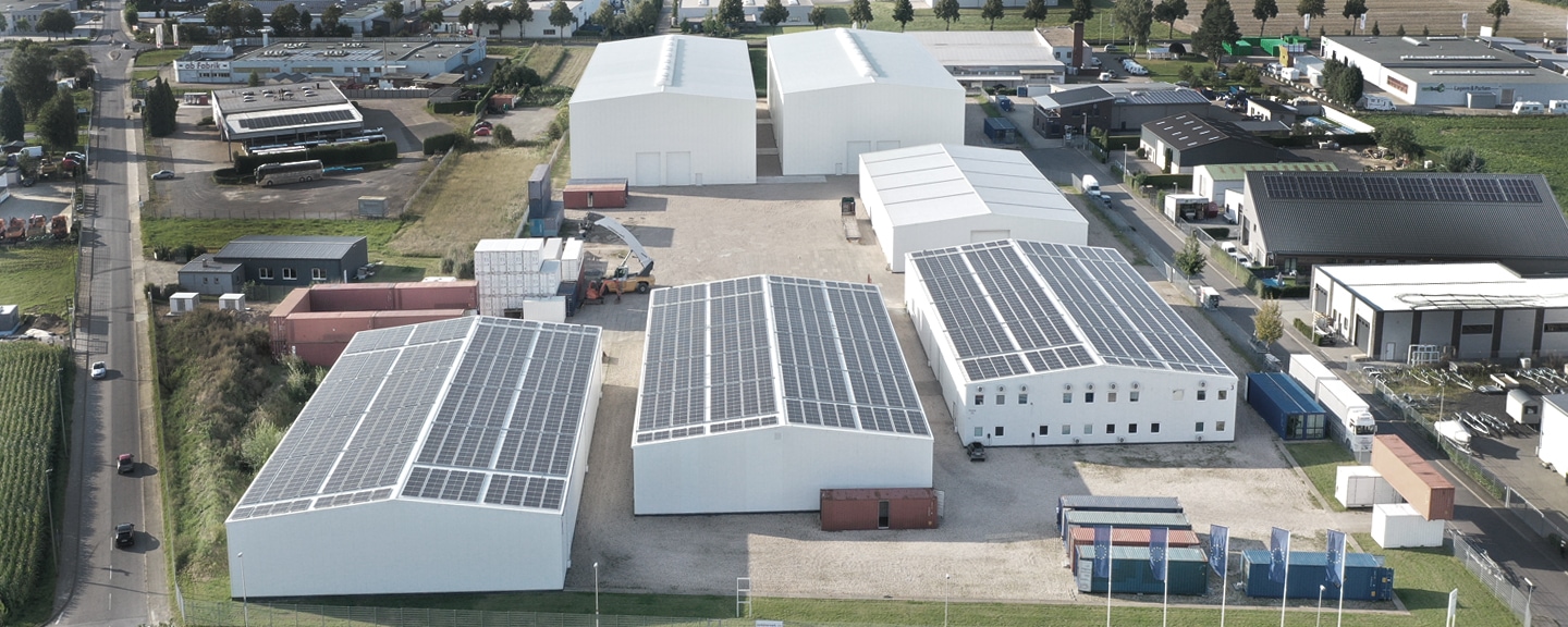 Luftaufnahme der Containerwerk-Produktionshallen